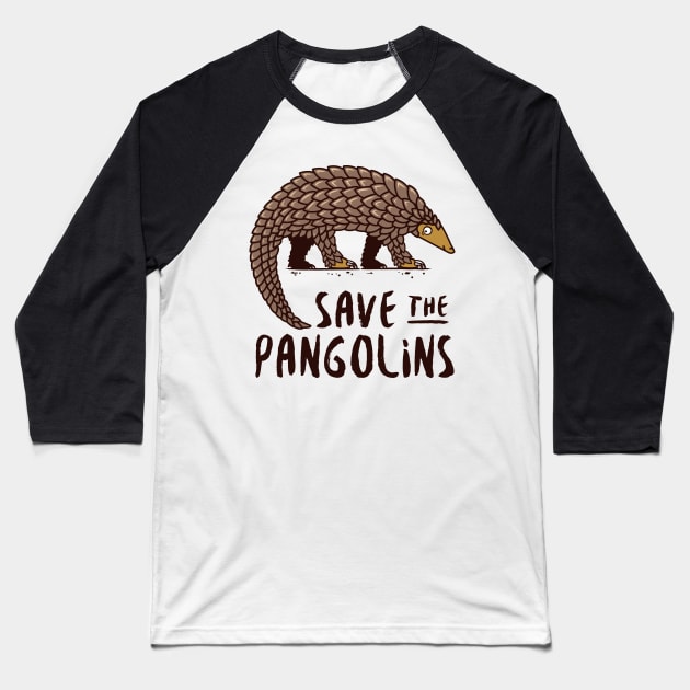 Endangered Pangolin - Save the Pangolins Baseball T-Shirt by bangtees